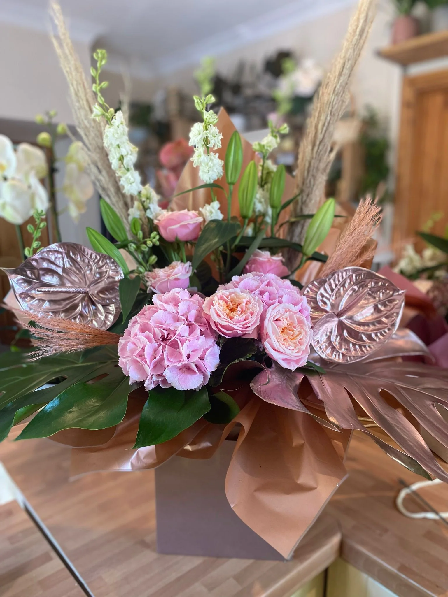 Bespoke floral arrangement by The Willows Florist