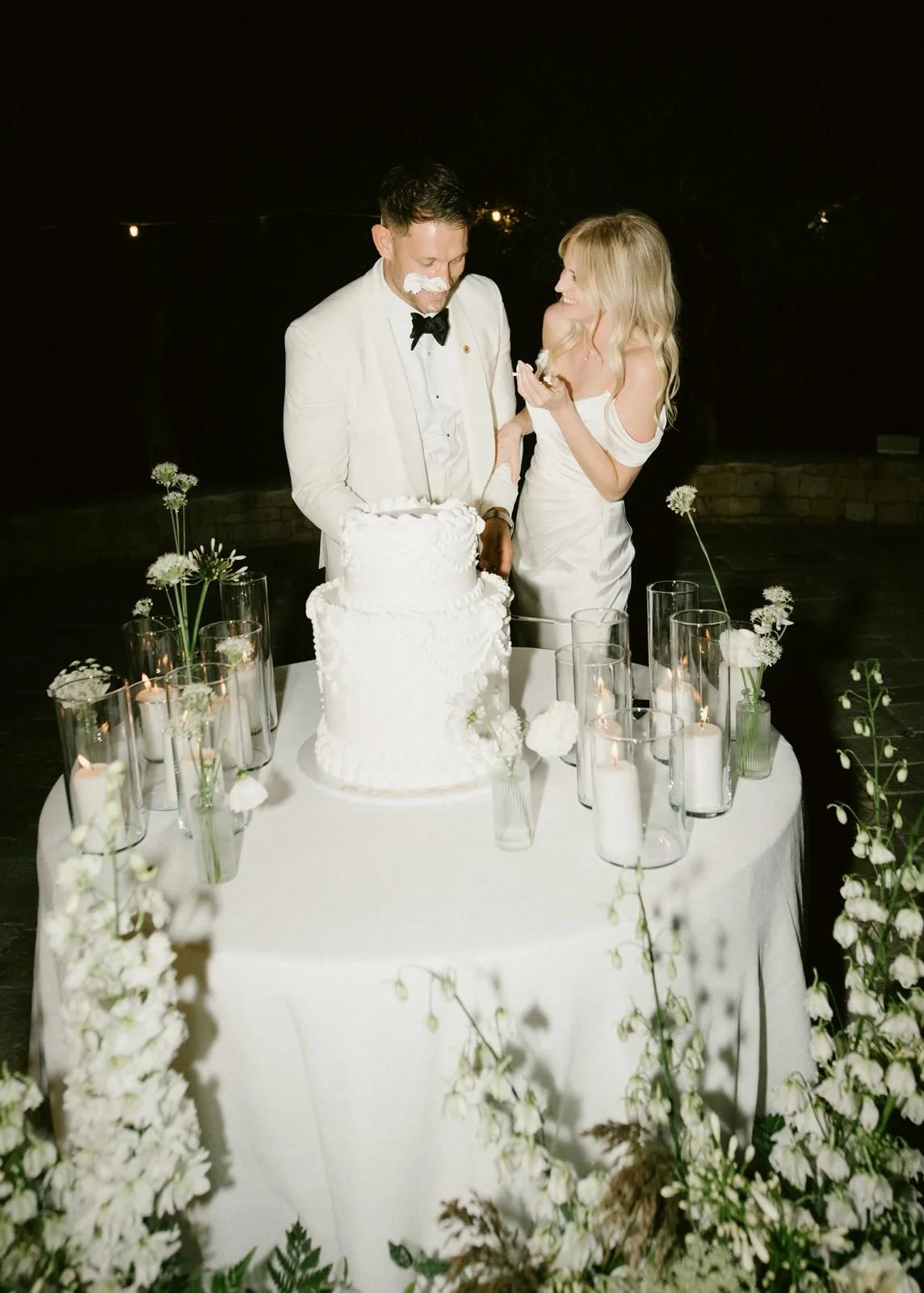 Wedding cake with delicate floral styling
